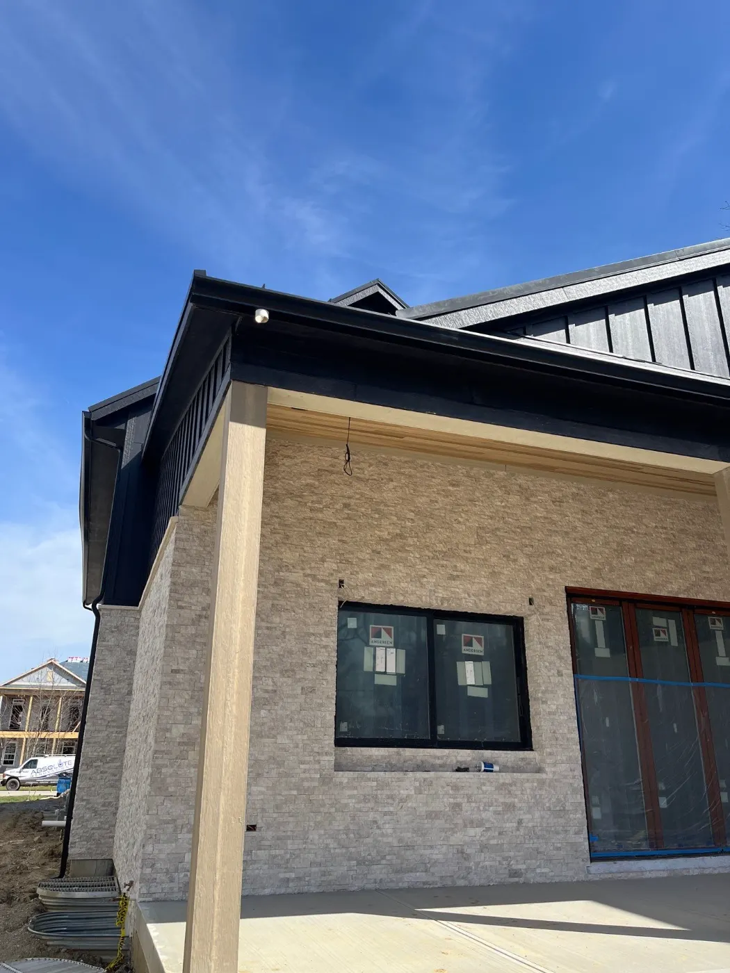 Trim and flashing detail on a Mount Comfort siding job